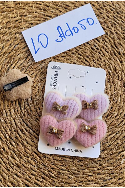 LO ADORO 4 Adet Az Saçlı Bebek Tokalar Kız Çocuk Toka Kalp Yıldız Tavşan Ayıc...