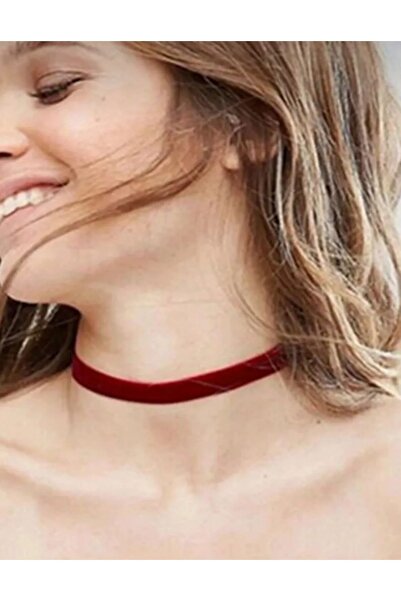 Atelier by Ece Burgundy Velvet Choker Necklace