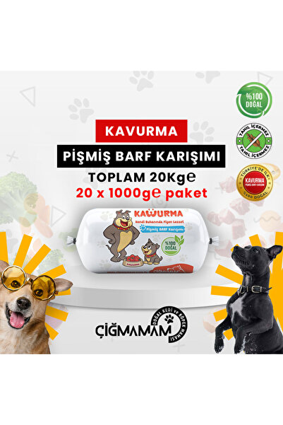 Çiğmamam Doğal Kedi ve Köpek Maması Çiğmamam BARF Kavurma Pişmiş Köpek Maması...