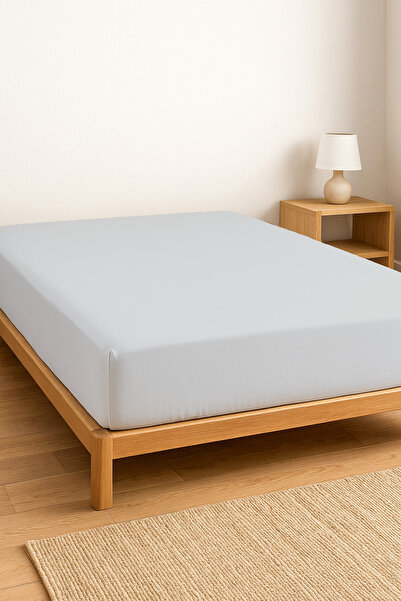 PureText |   Purecomfort |   100% Cotton Ranforce Double Elastic Fitted Sheet |   160X200 |   Light Grey