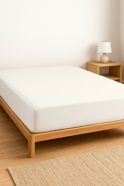 PureText |   Purecomfort |   100% Cotton Ranforce Double Elastic Fitted Sheet |   160X200 |   Ecru