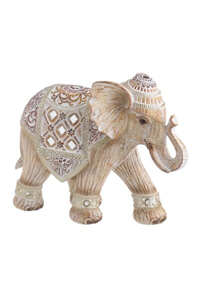 inart Elephant resin cream red 24 x 18.5 cm