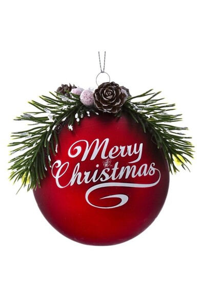 Iliadis Alexandros Set 6 globuri Merry Christmas din sticla 8 cm