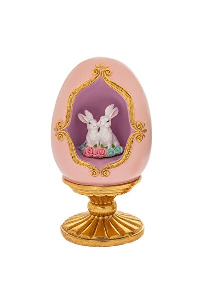 Iliadis Alexandros Decoratiune Ou din rasina Pink Bunny Couple