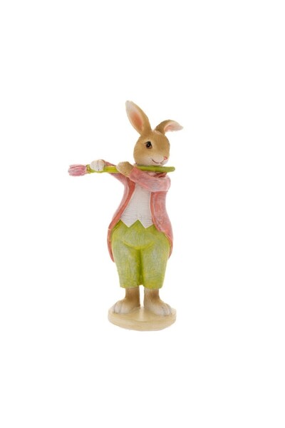 Iliadis Alexandros Figurină Iepuraș cântând la flaut 8 cm x 5 cm x 16 cm