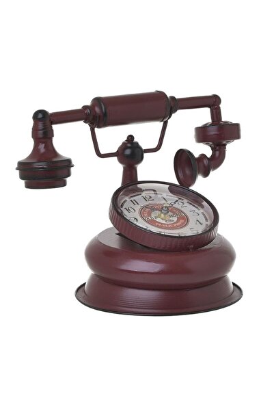inart Ceas de birou Antique Telephone Burgundy 21 x 21 cm