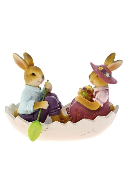 Iliadis Alexandros Iepurasi in barca din rasina 13 cm x 10 cm