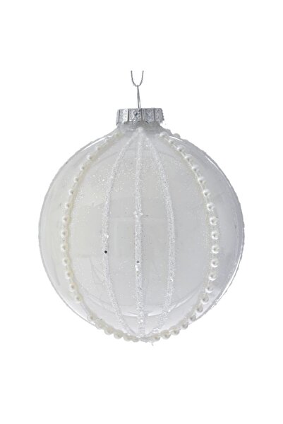 Iliadis Alexandros Σετ 6 γυάλινων σφαιρών, λευκές, 8 εκ.