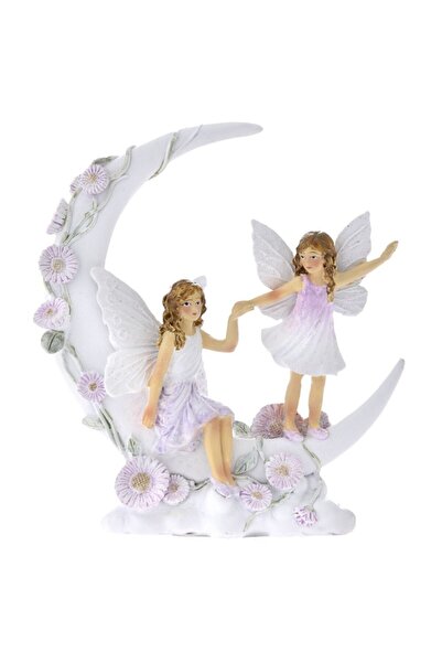 Iliadis Alexandros Figurină Zâne pe o Semilună în stil rustic 12 cm x 13 cm