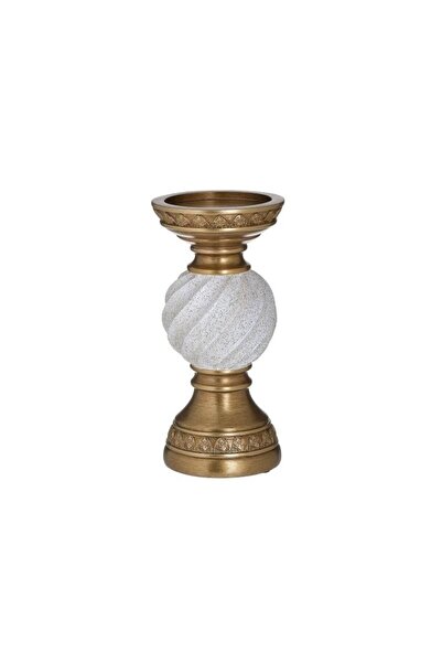 inart Golden White resin candle holder 10 cm x 20 cm