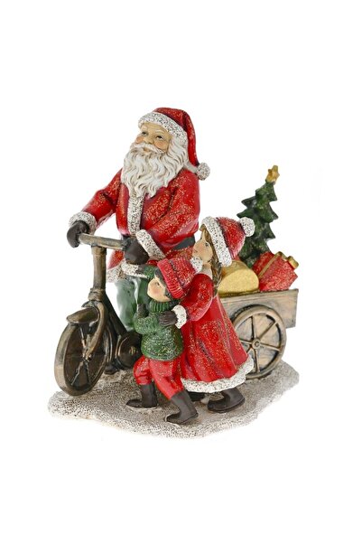Iliadis Alexandros Figurina din rasina Santa and Kids 15 cm x 15 cm