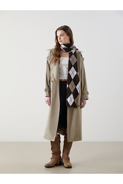 LC Waikiki Jacket Collar Oversize Women's Trench Coat