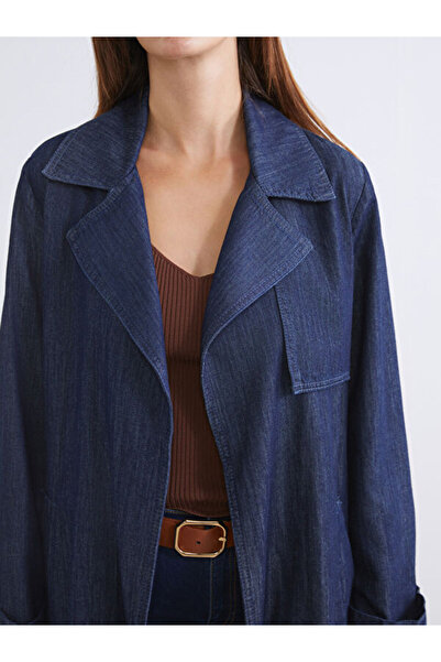 LC Waikiki Ceket Yaka Kadın Jean Trençkot