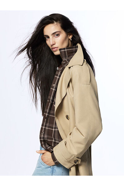 LC Waikiki Jacket Collar Women's Trench Coat