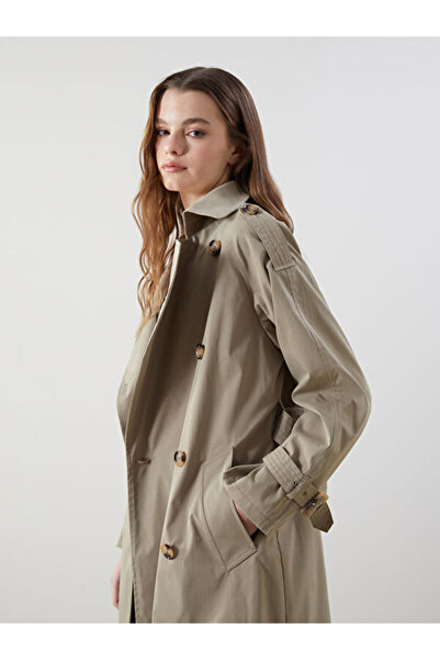 LC Waikiki Jacket Collar Oversize Women's Trench Coat