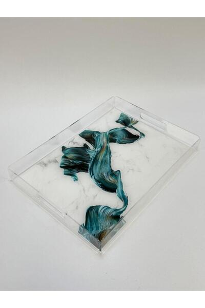 Living طقم صواني تقديم أكريليك مستطيلة مكون من قطعتين