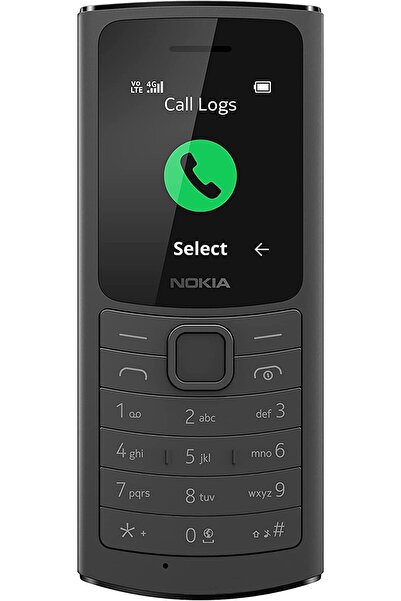 Nokia 110 4G (S30+) Feature Phone - 1.8in, Up to 32GB, 1020mAh, Camera, FM Radio - Black