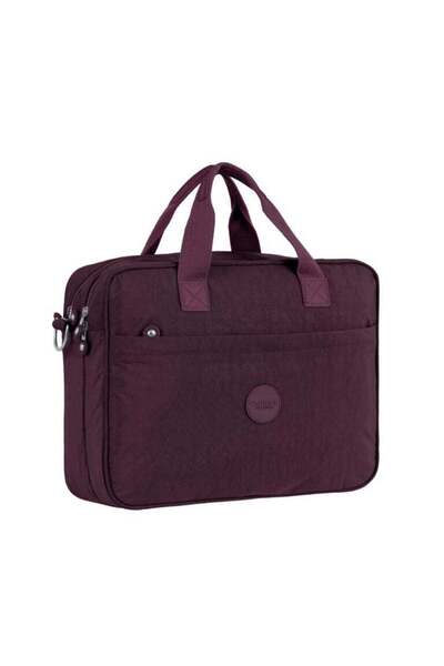 Caprice Collection حقيبة كمبيوتر محمول للجنسين - لون عنابي، مصنوعة من النايلون المقاوم للماء، مزودة بجيب مبطن، تناسب أجهزة الكمبيوتر المحمولة مقاس 15.6 بوصة، سعة 12.4 لتر