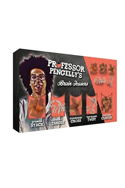 The Source Jocul de inteligență al profesorului Pengelly - set de 5 puzzle-uri, 26 x 16 x 5 cm, lemn/metal