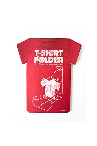 Suck UK Quick T-shirt folder, 81 x 69 cm, red, instructions printed,