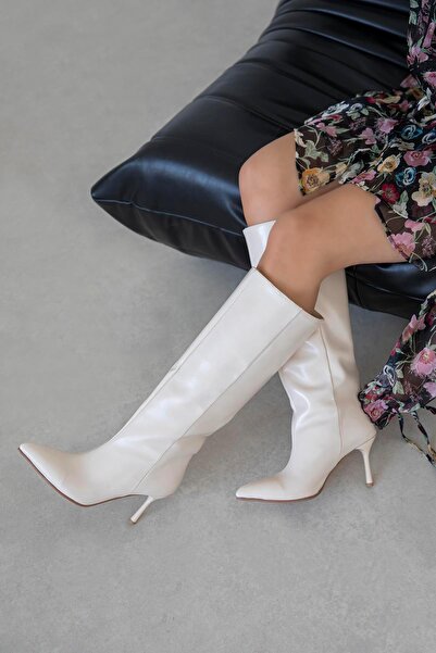 STRASWANS Clara Жіночі черевики зі зморшкуватою шкірою, бежеві