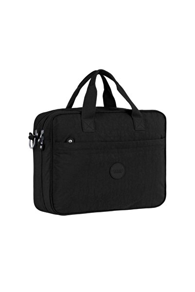 Caprice Collection حقيبة كمبيوتر محمول للجنسين - أسود، نايلون مقاوم للماء، مقاس 15.6 بوصة، 12.4 لتر