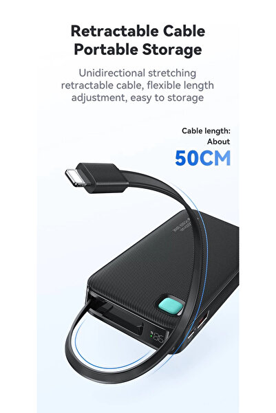 Usams Portable charger with three charging ports and 20W fast charging