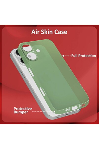 Margoun iPhone 16 Plus Air Skin Case Ultra Slim 0.3mm (Green, 16 Plus)