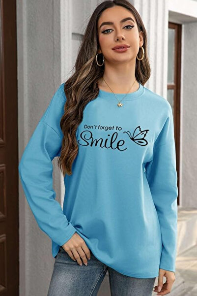 OEM Women's summer blouse, blue with pattern S