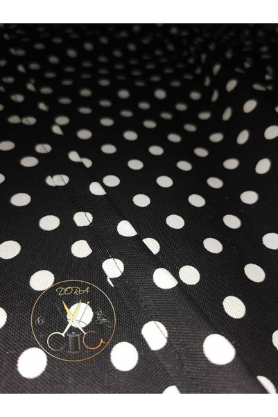 dora ev tekstıl Kitchen & Chef Apron Black Polka Dots《Duck Fabric》