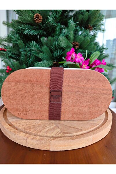 Madame Coco Mague Wooden Lid 2-Piece Lunch Box - 2X1000Ml - 23 X10,8X14 cm