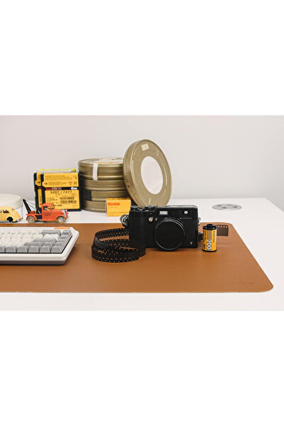 OEM Mouse pad 61x43 cm brown artificial leather, waterproof, soft