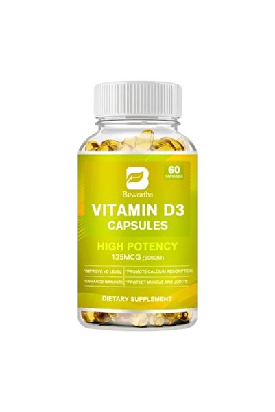 ALHENA Vitamin D3 Softgel Capsules for Immunity, 60 pcs, Cholecalciferol 5000 IU