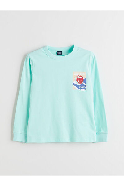 LC Waikiki Lcw Eco Green Crew Neck Printed Boys T-Shirt