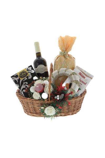 GiftExpress Cos cadou Craciun trandafiri de sarbatori