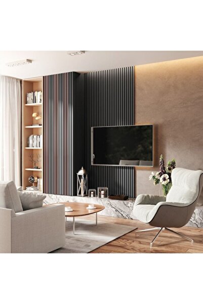 OEM RIFLAJ Decorative acoustic panel made of MDF LDA PREMIUM, anthracite, 260x40 cm