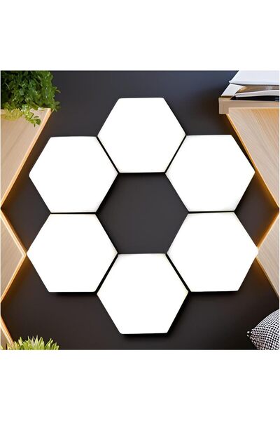 genernic Eity Good Hexagon LED Touch-Sensitive Wall Light Panels, 6 Pack - White