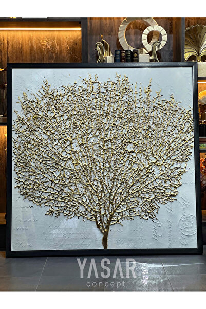 YASAR CONCEPT Ağaç Kristal Epoksi Taşlı Reçine Tablo 105x105 Cm