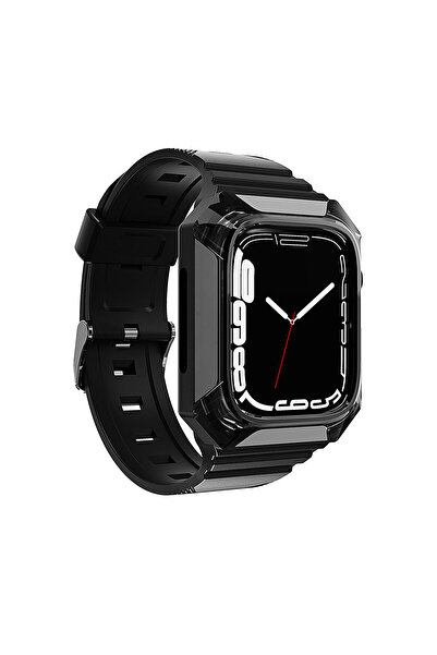 halkhouse Apple Watch 2/3/4/5/6/7/8/9/Se/Ultra 2 45mm Kasa Koruyuculu Kordon ...