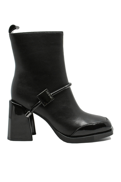 Anna Viotti Ghete de damă, cu vârf pătrat, lăcuit, negre, din piele (GOR 3145)