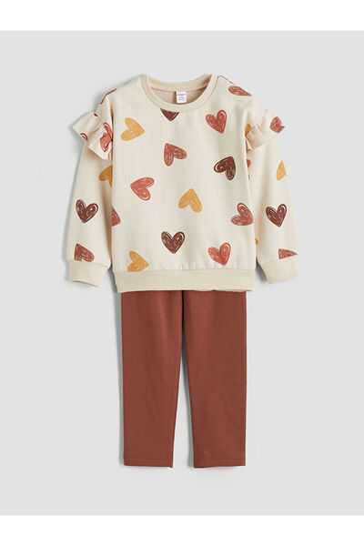 LC Waikiki Crew Neck Girl's Sweatshirt and Tights