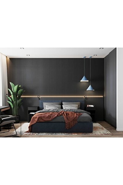 OEM RIFLAJ Panou acustic decorativ din MDF LDA PREMIUM, negru, 260 x 40 cm