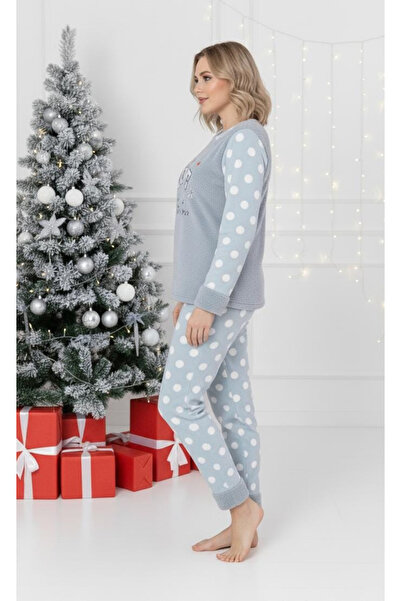 embody Lady's cocolino polar pyjamas, fluffy and warm, green 7211 Christmas present