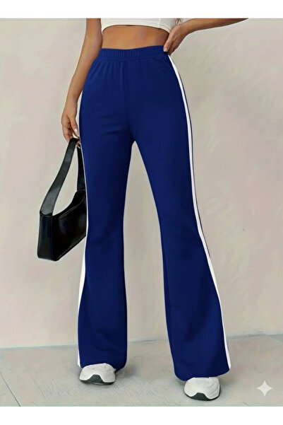 Butik Women's High Waist Spanish Long Leggings with Side Stripe Detail Diving Leggings Pants