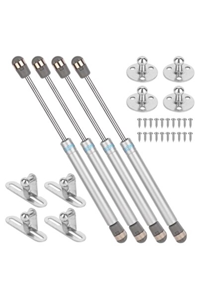 Vadania Set of 4 Gas Pistons for Furniture 200N, Hydraulic Cabinet Door Dampers, Silver