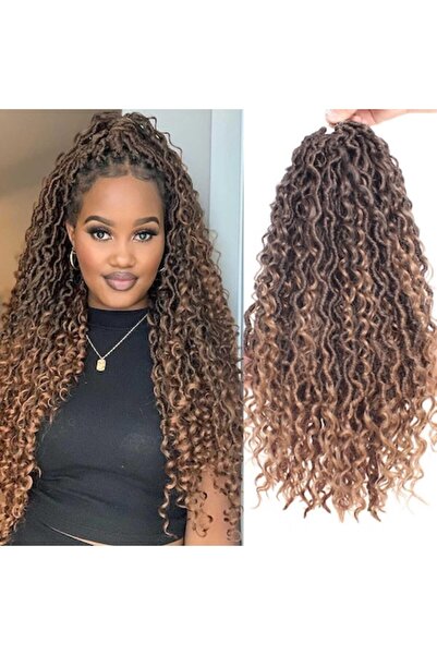 Fukpo Extensii de păr croșetate XTREND Goddess Faux Locs, 45 cm, pachet de 8,...