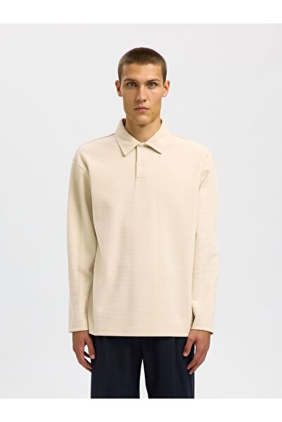 SELECTED Langarm-Poloshirt 100% Baumwoll