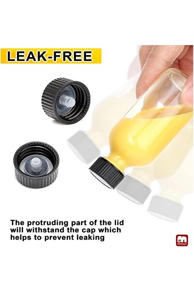 FUFU 12-Pack 2oz (60ml) Clear Glass Boston Round Bottles with Lids & 3 Stainless Steel Funnels