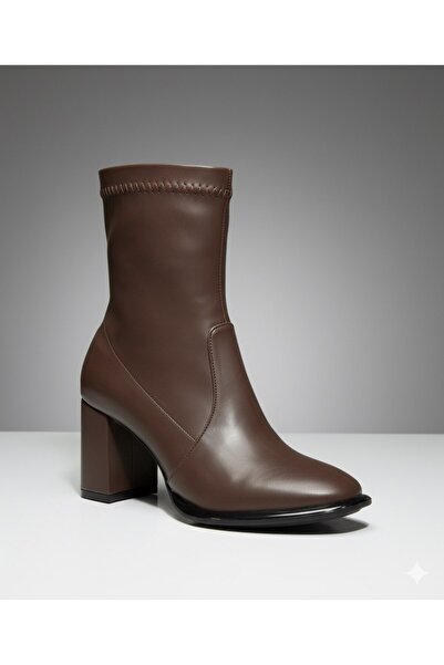 Ventes Boğazı Streçli Kalın Topuklu Kadın Bot 878602-z