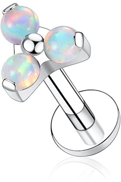 Zaky Piercing labret, titan G23, zirconiu cubic, aur, 16G, 6mm